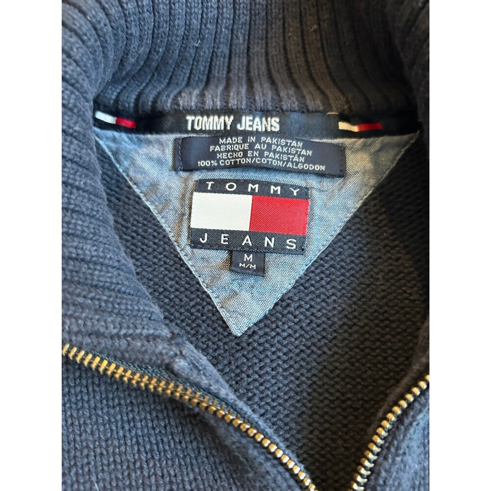 Tommy Hilfiger Tommy Jeans women’s Vintage 1/4 Zip Pullover Sweater Size M - Picture 4 of 6